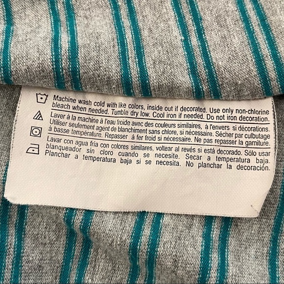 Hanes Green Gray Stripes Crew Neck Knit Long Sleeve Henley Top Plus Size XXL - Picture 5 of 13